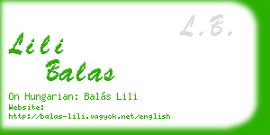 lili balas business card
