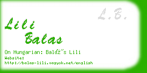 lili balas business card